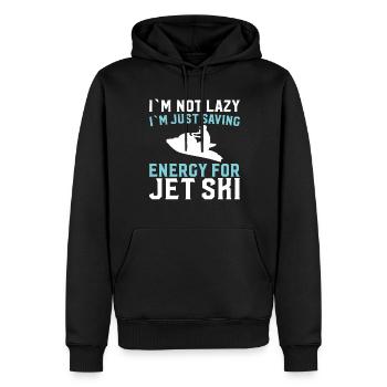 Ich Bin Nicht Faul Ich Speichere Nur Energy - Männer Premium Bio Hoodie - Schwarz - Vorne - Nico (187cm)
