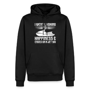Ich Suchte Nach Glück Und Endete Mit Einem Jetski - Männer Premium Bio Hoodie - Schwarz - Vorne - Nico (187cm)