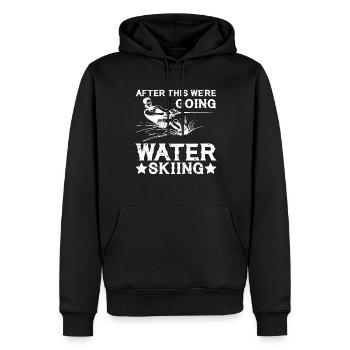 Ensuite, nous faisons du ski nautique - Sweat à capuche Premium bio Homme - noir - Devant - Nico (187cm)