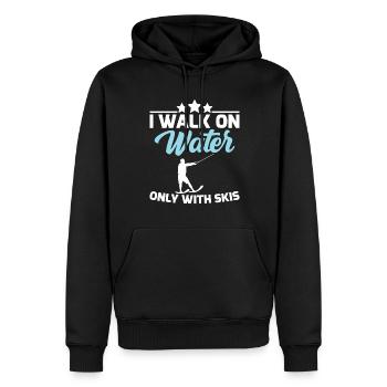 Je ne vais sur l’eau qu’avec du ski nautique - Sweat à capuche Premium bio Homme - noir - Devant - Nico (187cm)