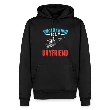 Water skiing is my friend - Waterskier - Men’s Premium Organic Hoodie - black - Front - Nico (187cm)