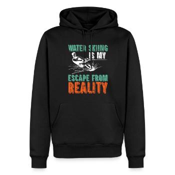 Le ski nautique est mon évasion de la réalité - Sweat à capuche Premium bio Homme - noir - Devant - Nico (187cm)