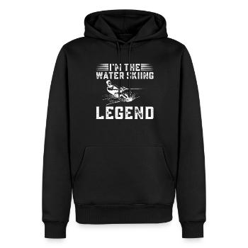 Je suis la légende du ski nautique - Waterskier - Sweat à capuche Premium bio Homme - noir - Devant - Nico (187cm)