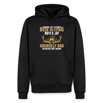 Stellen Sie Sich Ein Leben Ohne Hirschjagd Vor - Männer Premium Bio Hoodie - Schwarz - Vorne - Nico (187cm)