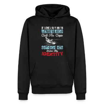 Quand je dis non au ski nautique, les flics appellent - Sweat à capuche Premium bio Homme - noir - Devant - Nico (187cm)