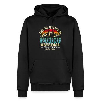 Perfekt gealtert 2000 Original - Männer Premium Bio Hoodie - Schwarz - Vorne - Nico (187cm)