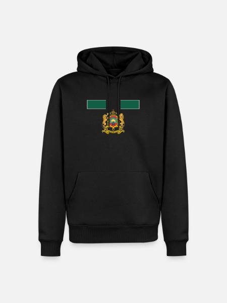 Emblème Doré Du Royaume Du Maroc Football Equipe - Sweat à capuche Premium bio Homme - noir