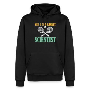 Oui je suis un scientifique de raquette - Tennis - Sweat à capuche Premium bio Homme - noir - Devant - Nico (187cm)