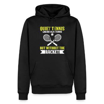 Leises Tennis Wie Normales Tennis Aber Ohne - Männer Premium Bio Hoodie - Schwarz - Vorne - Nico (187cm)