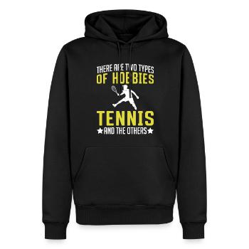 Es Gibt Zwei Arten Von Hobbys Tennis Und Andere - Männer Premium Bio Hoodie - Schwarz - Vorne - Nico (187cm)