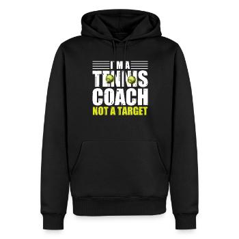 Ich Bin Ein Tennistrainer Und Keine Zielscheibe - Männer Premium Bio Hoodie - Schwarz - Vorne - Nico (187cm)