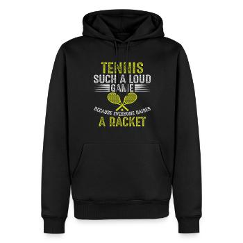Tennis is such a loud game because everyone - Men’s Premium Organic Hoodie - black - Front - Nico (187cm)