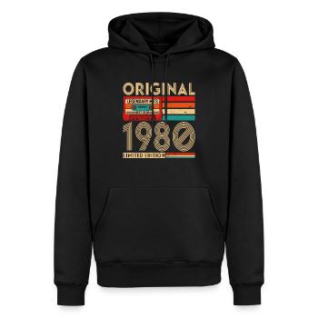 Original legendäre Hits Best of 1980 - Männer Premium Bio Hoodie - Schwarz - Vorne - Nico (187cm)