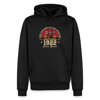 Les Légendes Sont Nées En Janvier 1922 - Sweat à capuche Premium bio Homme - noir - Devant - Nico (187cm)