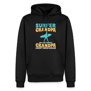 Surf Opa Wie Ein Normaler Opa Nur Viel Cooler - Männer Premium Bio Hoodie - Schwarz - Vorne - Nico (187cm)