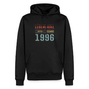 Légendaire Depuis Décembre 1996 Anniversaire - Sweat à capuche Premium bio Homme - noir - Devant - Nico (187cm)