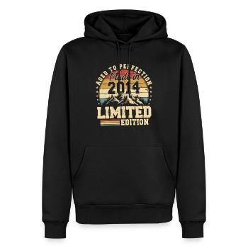 Einzigartig seit 2014 - Männer Premium Bio Hoodie - Schwarz - Vorne - Nico (187cm)