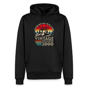 Ursprünglicher Jahrgang im Jahr 2000 - Männer Premium Bio Hoodie - Schwarz - Vorne - Nico (187cm)