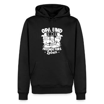 Opa Und Enkel Freunde Fürs Leben Beste Opi-enkelin - Männer Premium Bio Hoodie - Schwarz - Vorne - Nico (187cm)