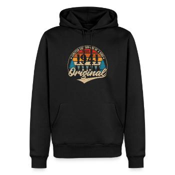 Idée Cadeau D Anniversaire Vintage Original 1941 - Sweat à capuche Premium bio Homme - noir - Devant - Nico (187cm)