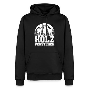 Holzversteher Chainsaw Retro Forest Woodworker - Männer Premium Bio Hoodie - Schwarz - Vorne - Nico (187cm)