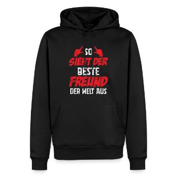 So Sieht Der Beste Freund Der Welt Aus - Männer Premium Bio Hoodie - Schwarz - Vorne - Nico (187cm)