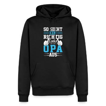 So Sieht Ein Richtig Cooler Opa Aus - Männer Premium Bio Hoodie - Schwarz - Vorne - Nico (187cm)