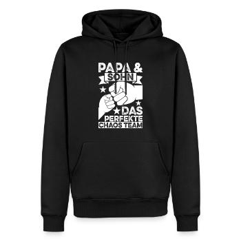 Papa Und Sohn Das Perfekte Chaos Team - Männer Premium Bio Hoodie - Schwarz - Vorne - Nico (187cm)