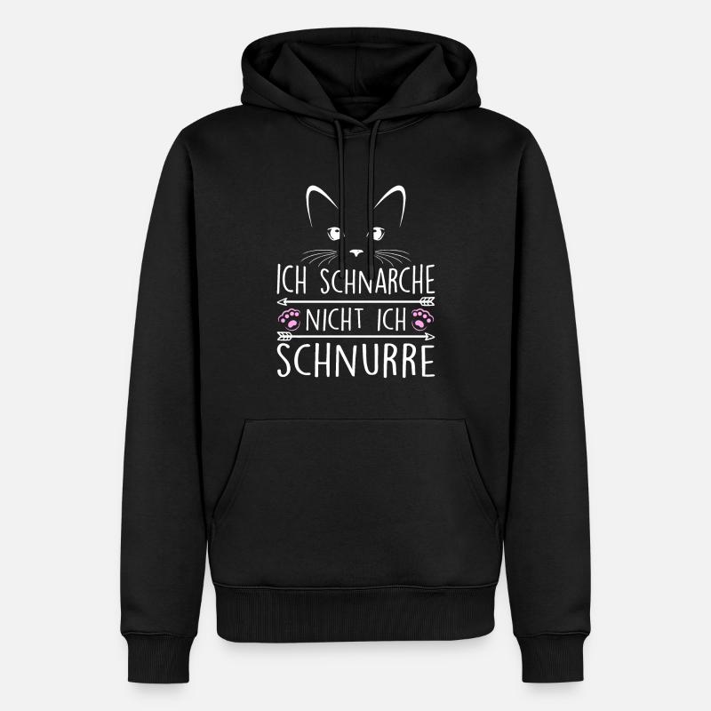 Ich Schnarche Nicht Ich Schnurre - Männer Premium Bio Hoodie - Schwarz