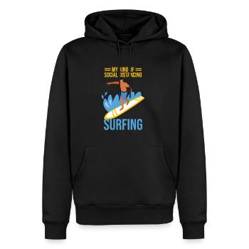 Meine Art Der Sozialen Distanzierung - Surfen - Männer Premium Bio Hoodie - Schwarz - Vorne - Nico (187cm)