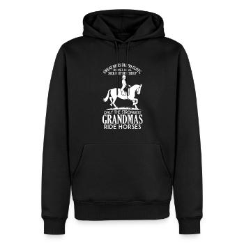 Oma Pferde Reiten Großmutter - Männer Premium Bio Hoodie - Schwarz - Vorne - Nico (187cm)