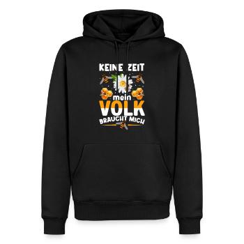 Keine Zeit Mein Volk Braucht Mich - Männer Premium Bio Hoodie - Schwarz - Vorne - Nico (187cm)