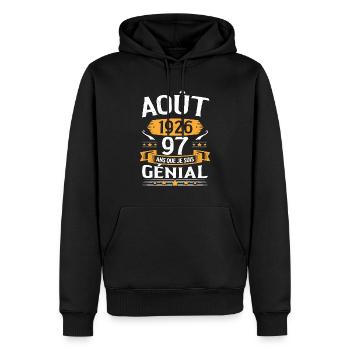 Août 1926 97 Ans Que Je Suis Génial Cadeau - Sweat à capuche Premium bio Homme - noir - Devant - Nico (187cm)