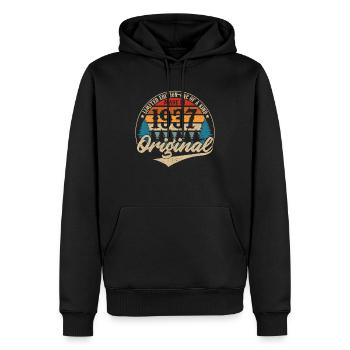 Vintage Geburtstag Geschenkidee Original 1937 - Männer Premium Bio Hoodie - Schwarz - Vorne - Nico (187cm)