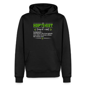 Hop timist Substantiv - Männer Premium Bio Hoodie - Schwarz - Vorne - Nico (187cm)