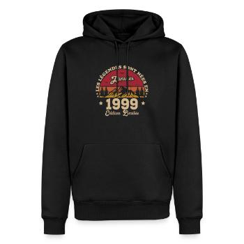 Les Légendes Sont Nées En Janvier 1999 - Sweat à capuche Premium bio Homme - noir - Devant - Nico (187cm)