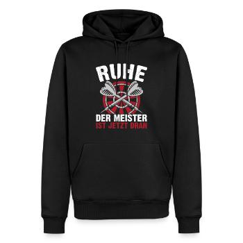 Ruhe Der Meister Ist Jetzt Dran - Männer Premium Bio Hoodie - Schwarz - Vorne - Nico (187cm)