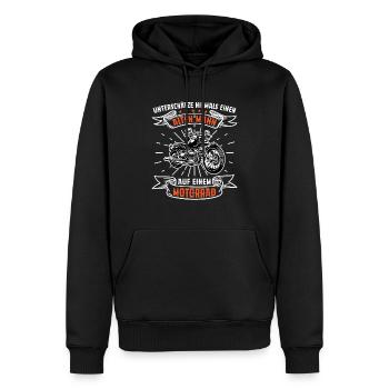 Geschenkidee Ein Alter Mann Auf Einem Motorrad - Männer Premium Bio Hoodie - Schwarz - Vorne - Nico (187cm)