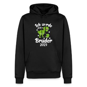 Ich Werde Großer Bruder 2023 - Männer Premium Bio Hoodie - Schwarz - Vorne - Nico (187cm)