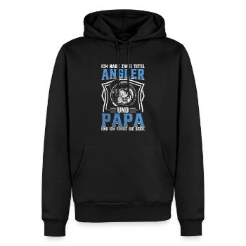 Ich habe zwei Titel Angler Und Papa - Männer Premium Bio Hoodie - Schwarz - Vorne - Nico (187cm)