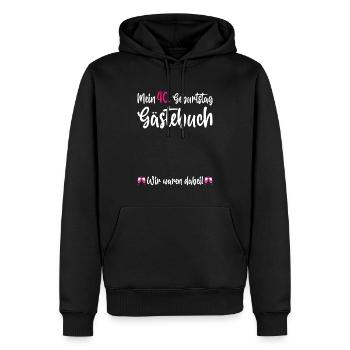 Ladies 40th Birthday 40 Years Party Guest Book - Männer Premium Bio Hoodie - Schwarz - Vorne - Nico (187cm)