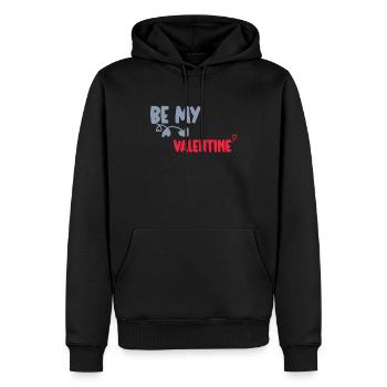 Be My Valentine Idée Cadeau St Valentin Couple - Sweat à capuche Premium bio Homme - noir - Devant - Nico (187cm)