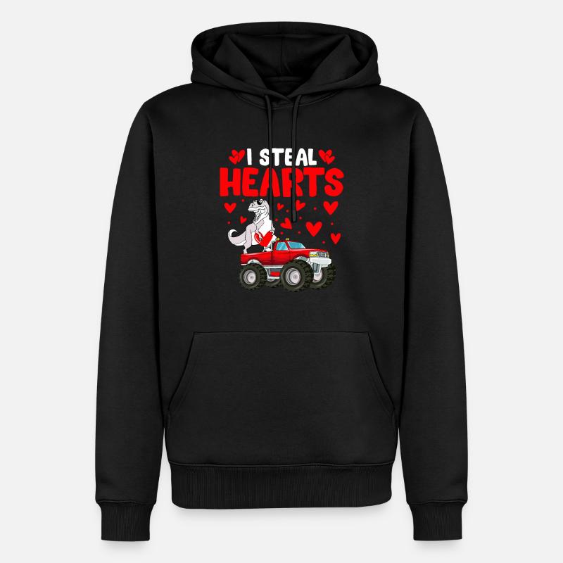 Ich stehle Herzen - Männer Premium Bio Hoodie - Schwarz
