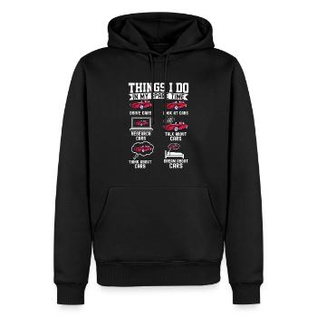 Dinge, die ich in meiner Freizeit mache Lustiger Auto-Enthusiast - Männer Premium Bio Hoodie - Schwarz - Vorne - Nico (187cm)