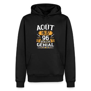 Août 1927 96 Ans Que Je Suis Génial Cadeau - Sweat à capuche Premium bio Homme - noir - Devant - Nico (187cm)