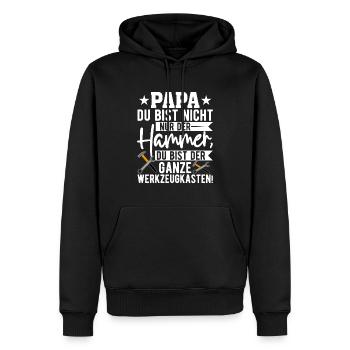 Papa Du Bist Nicht Nur Der Hammer Schild - Männer Premium Bio Hoodie - Schwarz - Vorne - Nico (187cm)