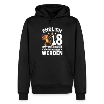 18 Years Boy Girl Man 18th Birthday Finally 18 - Männer Premium Bio Hoodie - Schwarz - Vorne - Nico (187cm)