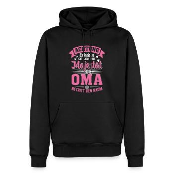 Lustiges Königliches Geschenk Für Oma - Männer Premium Bio Hoodie - Schwarz - Vorne - Nico (187cm)