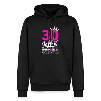 Ladies 30th Birthday Cute Birthday Slogan 30 Years - Männer Premium Bio Hoodie - Schwarz - Vorne - Nico (187cm)