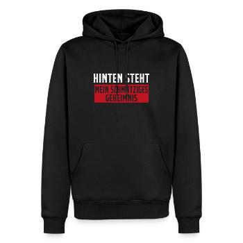 Hinten steht mein schmutziges geheimnis - Männer Premium Bio Hoodie - Schwarz - Vorne - Nico (187cm)